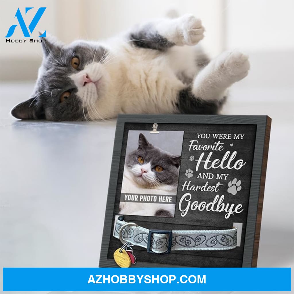 Personalized Dog Memorial Gifts 8X8 Picture Frame With Collar Holder Custom Cat Name Date Loss Of