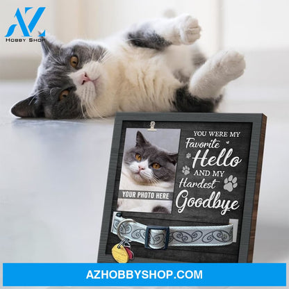 Personalized Dog Memorial Gifts 8X8 Picture Frame With Collar Holder Custom Cat Name Date Loss Of