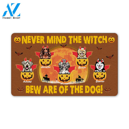 Personalized Doormat, Beware Of The Halloween Fluffy Dogs, Custom Doormat