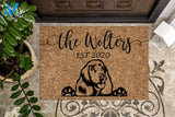 Personalized Doormat Cocker Spaniel Dog Custom Doormat Welcome Mat Housewarming Gift Last Name Doormat Puppy
