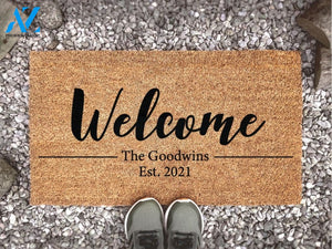 Personalized Doormat With Family Name And Est - Last Name Custom Door Mat - Welcome Mat - Housewarming Gift - New Home