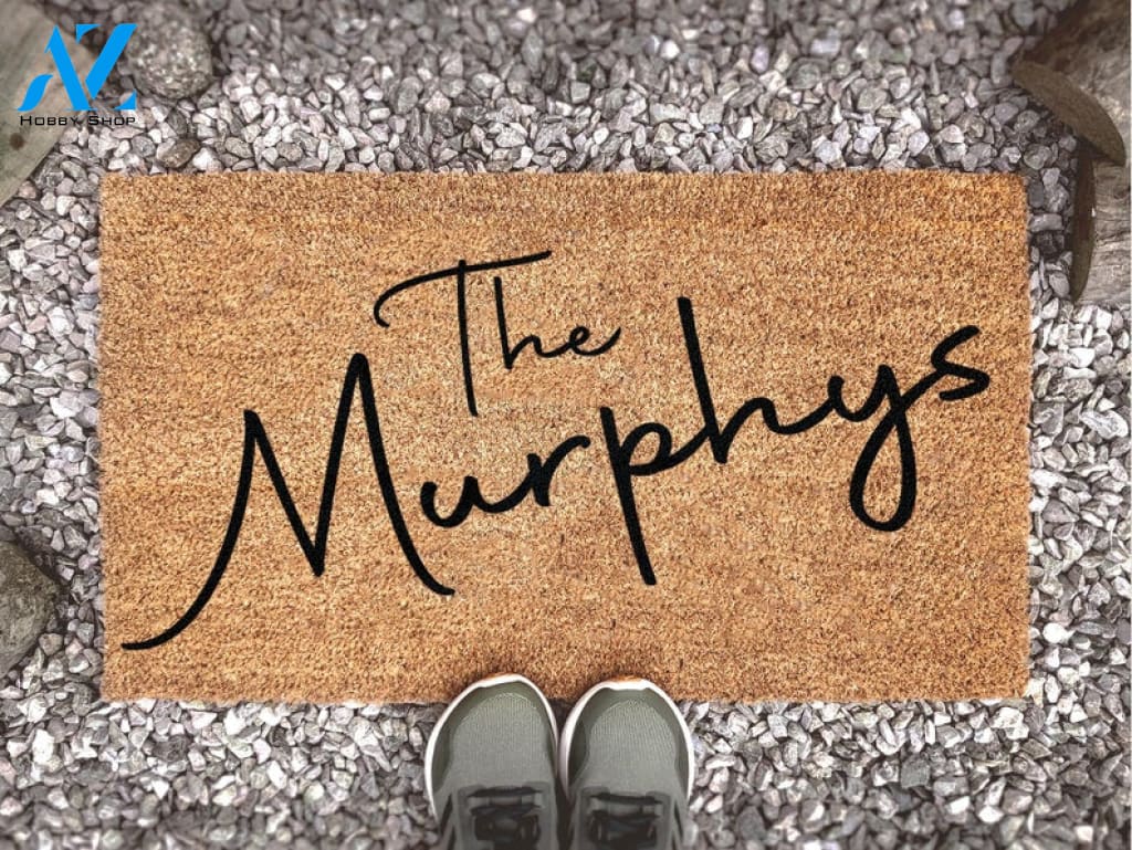Personalized Doormat With Family Name - Family Name Custom Door Mat - Welcome Mat - Housewarming Gift - New Home Gift