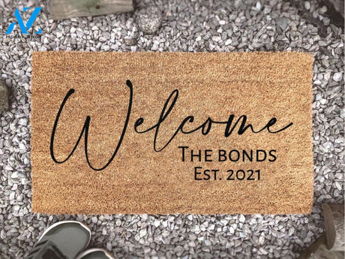 Personalized Family Last Name Doormat - Custom Rug - Last Name Custom Door Mat - Welcome Mat - Housewarming Gift -