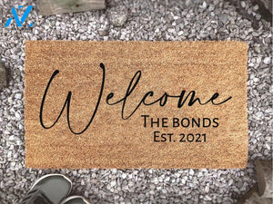 Personalized Family Last Name Doormat - Custom Rug - Last Name Custom Door Mat - Welcome Mat - Housewarming Gift -