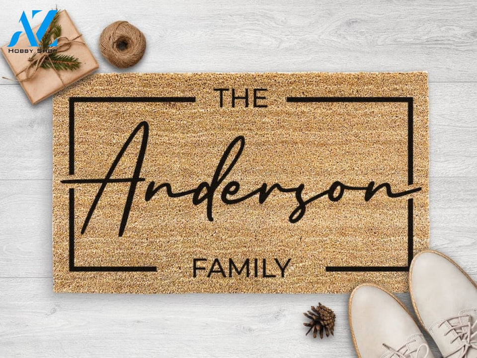 Personalized Family Name Doormat - Closing Gift - Last Name Custom Door Mat - Welcome Mat - Housewarming Gift - New Home