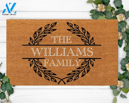 Personalized Family Name Doormat-Personalized Gift-Funny Outdoor Mat-Welcome Doormat-Last Name Doormat-Custom Dad Gift