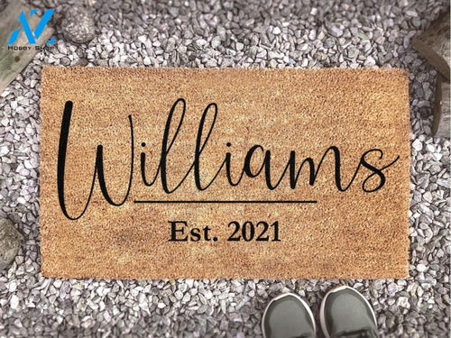 Personalized Family Name Doormat - Last Name Custom Door Mat - Welcome Mat - Housewarming Gift - Family Name Doormat