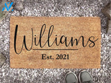 Personalized Family Name Doormat - Last Name Custom Door Mat - Welcome Mat - Housewarming Gift - Family Name Doormat