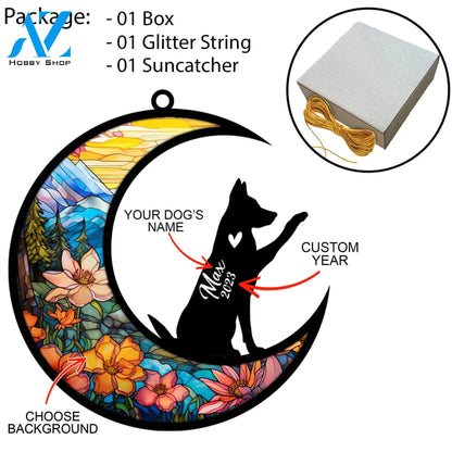 Personalized German Shepherd Dog Memorial Suncatcher Christmas Ornament With Name Custom Pose Pet