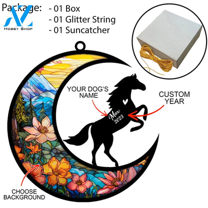Personalized Horse Memorial Suncatcher Ornament Horseback Riding Equestrian Sun Catcher Custom Name
