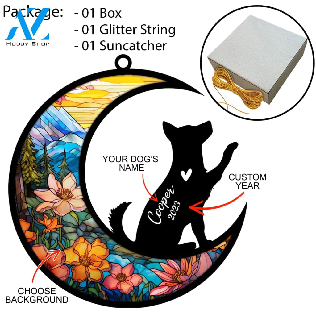 Personalized Husky Suncatcher Christmas Ornament Gift Customized Name And Date Custom Dog Breeds Pet