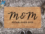 Personalized Initials and Established Date Door Mat - Custom Coir Rug - New Home Gift - Couples Gift - Housewarming Gift