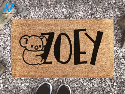 Personalized Koala Name Door Mat - Custom Rug - New Home Gift - Cute Gift - Housewarming Gift