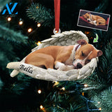 Personalized Sleeping Pet Within Angel Wings Ornament - Two Sided Ornament