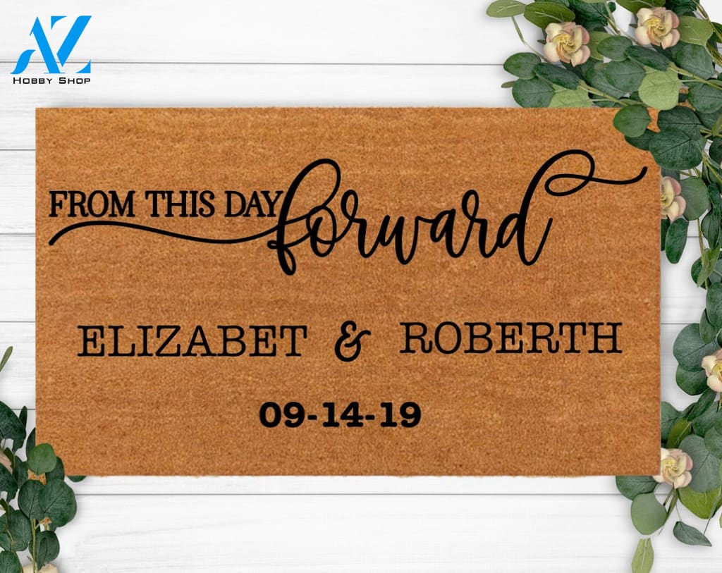 Personalized Wedding Gift-Welcome To Our Home-Custom Doormat-Personalized Anniversary Gift-Holiday Doormat-Couples Gift