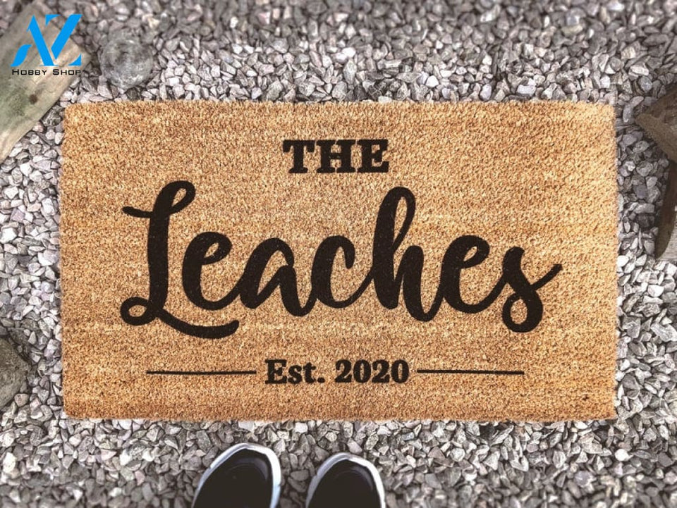 Personalized Welcome Door Mat - Family Name Doormat - Custom Coir Mat - Home Decor - Housewarming Gift