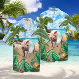 Pig To The Beach For Men And Women Graphic Print Short Sleeve 