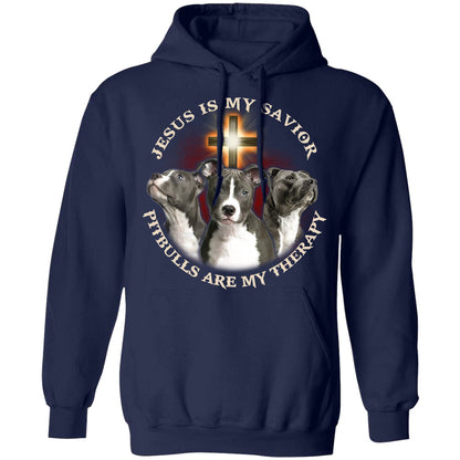 Jesus is my savior, Pit bulls are my therapy - Dog Apparel