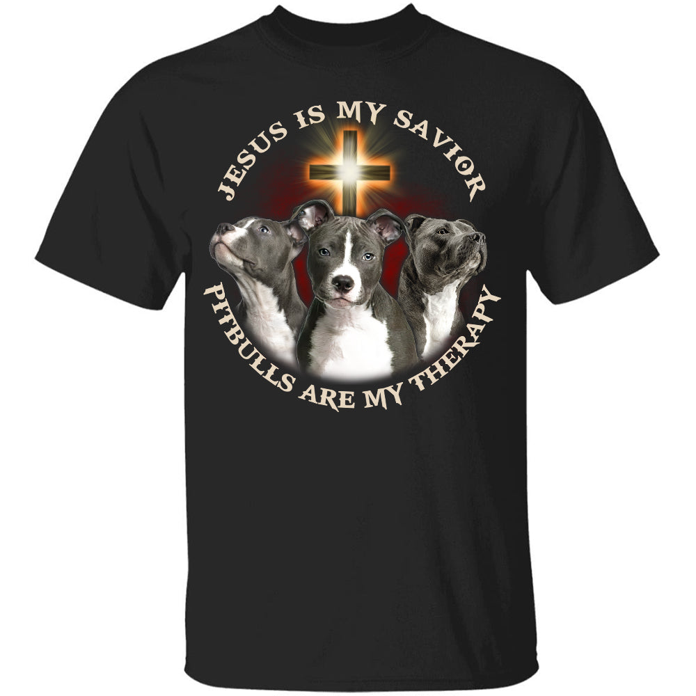 Jesus is my savior, Pit bulls are my therapy - Dog Apparel