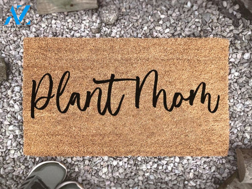 Plant Mom - Personalized Funny Welcome Mat - Custom Coir Doormat - Comical Sayings - Plant Mom - Plant Gifts - Plant