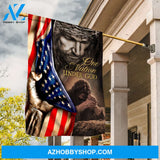 Pray for healing, Face of Jesus, Beautiful US flag, One nation under God, Home Decor - Jesus Flag