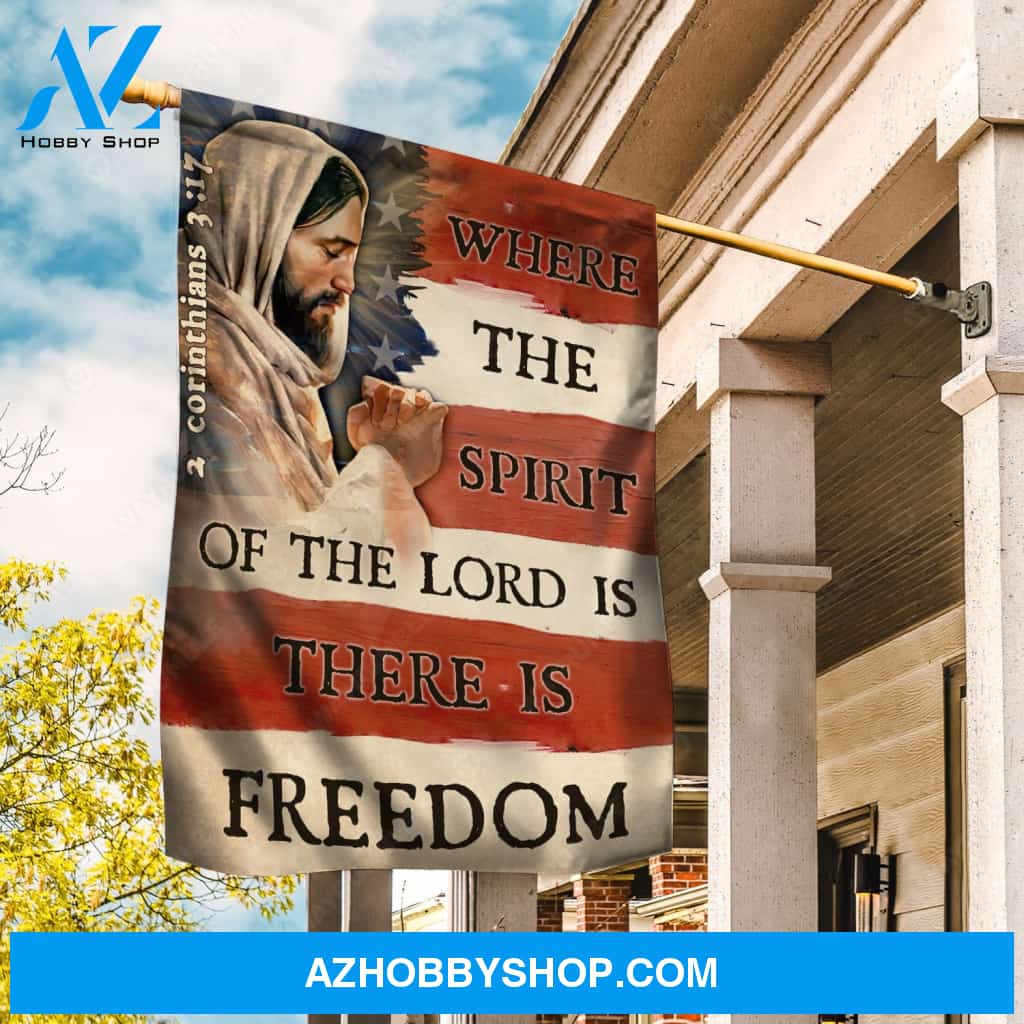 Pray for healing, The face of Jesus, Where the spirit of the Lord is - Jesus Flag