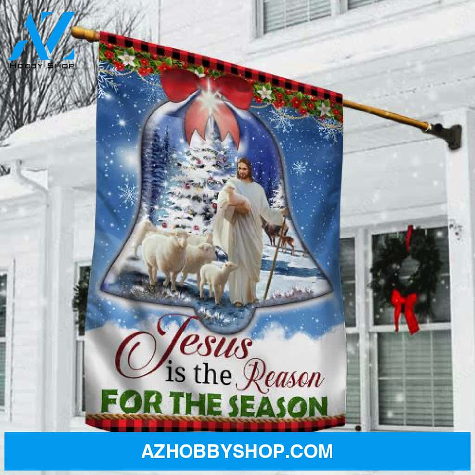 Pretty Christmas bell, Lamb of God, Christmas is coming, Jesus is the reason for the season - Jesus Flag