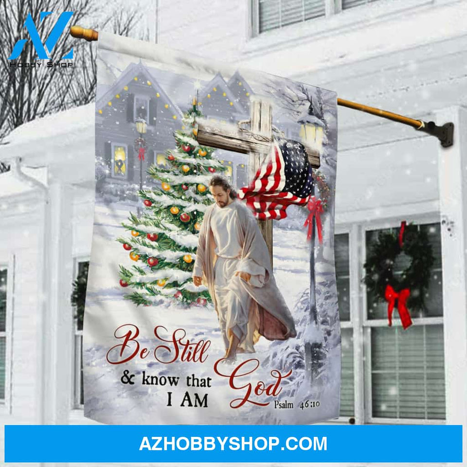 Pretty Christmas tree, Walking with Jesus, Stunning cross, Be still and know that I am God - Jesus Flag