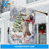 Pretty Christmas tree, Walking with Jesus, Stunning cross, Be still and know that I am God - Jesus Flag