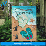 Pretty flip flops, Blue ocean, Amazing sea turtle, Welcome summer - Jesus Flag