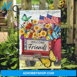 Pretty flower, Green butterfly, Sunflower drawing, Welcome friends - Family Flag