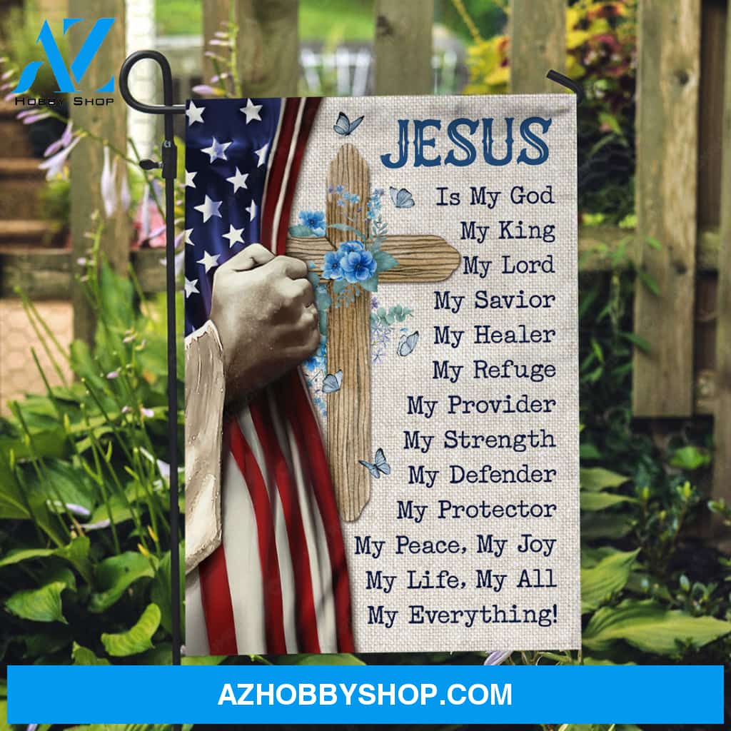 Pretty flower vase, Unique cross, Jesus's hand, Jesus is my everything - Jesus Flag
