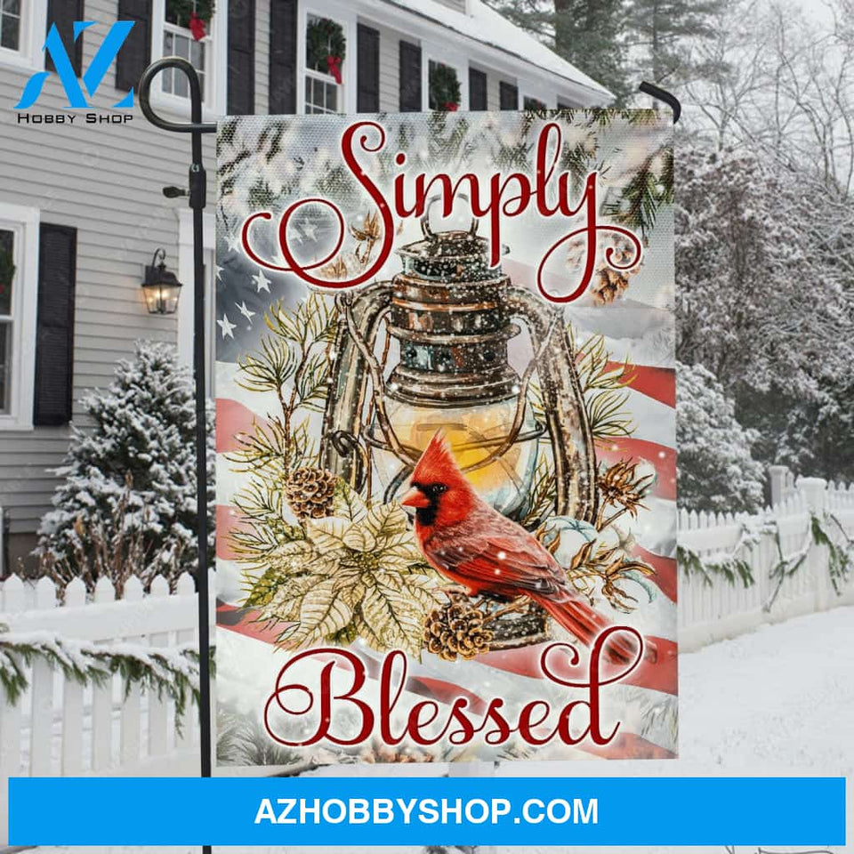 Pretty lantern, Stunning cardinal, US flag, Winter vibe, Simply blessed - Jesus Flag