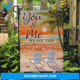 Pretty sunset, White chair, Ocean view, You and me, We got this - Couple Flag