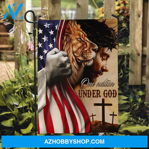Pretty US flag, Lion of Judah, Stunning Jesus drawing, One nation under God - Jesus Flag
