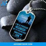 Proud Army DAD - Graphical Dog Tag & Ball chain (steel)