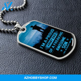 Proud Army DAD - Graphical Dog Tag & Ball chain (steel)
