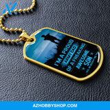 Proud Army DAD - Graphical Dog Tag & Ball chain (steel)