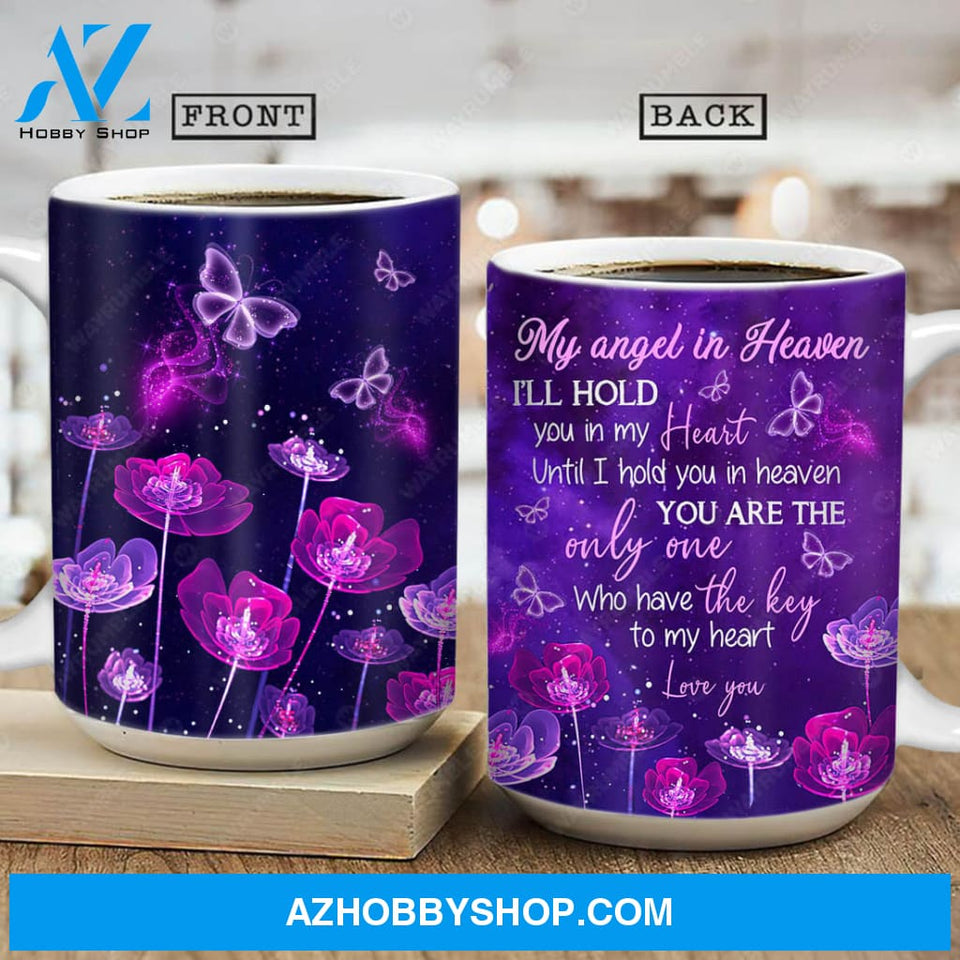 Purple flower, Purple butterfly, You are the only one who have the key to my heart - Heaven AOP Mug