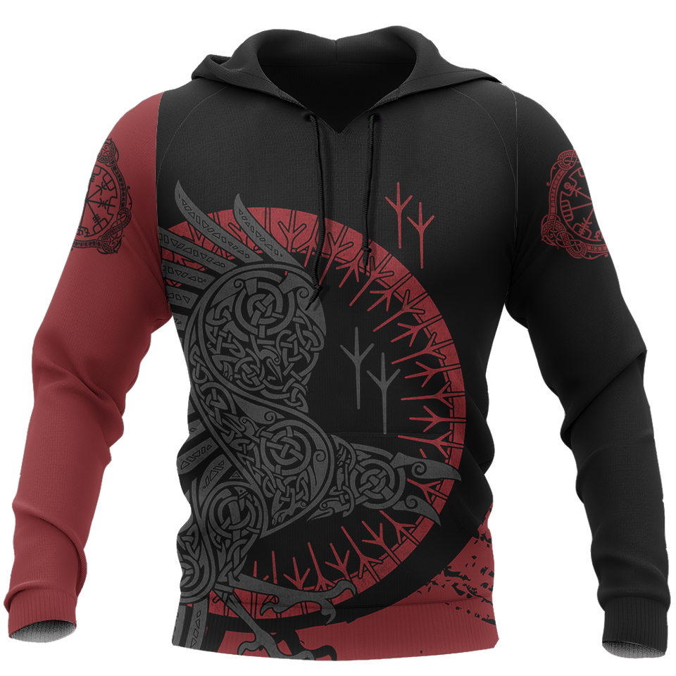 Unisex Hoodie All Over Print Viking Gifts Viking Raven Pullover Unisex Hoodie