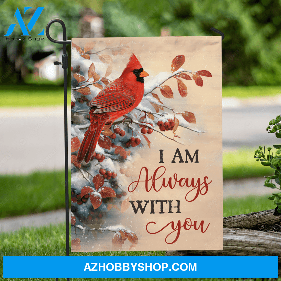 Red cardinal, Winter forest, I am always with you - Heaven Flag