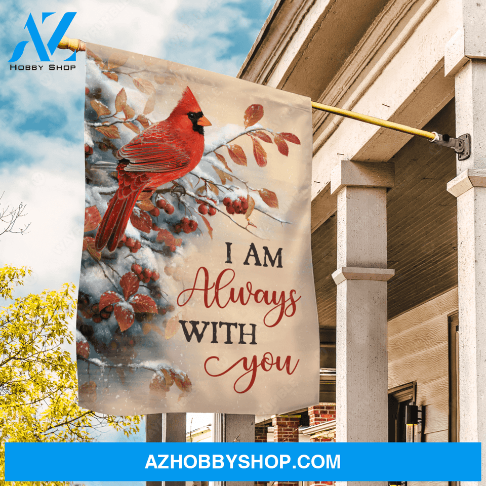 Red cardinal, Winter forest, I am always with you - Heaven Flag