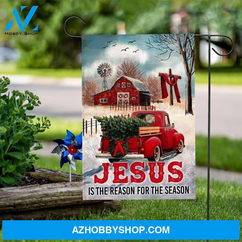 Red truck - Jesus is the reason for the reason Jesus Flag