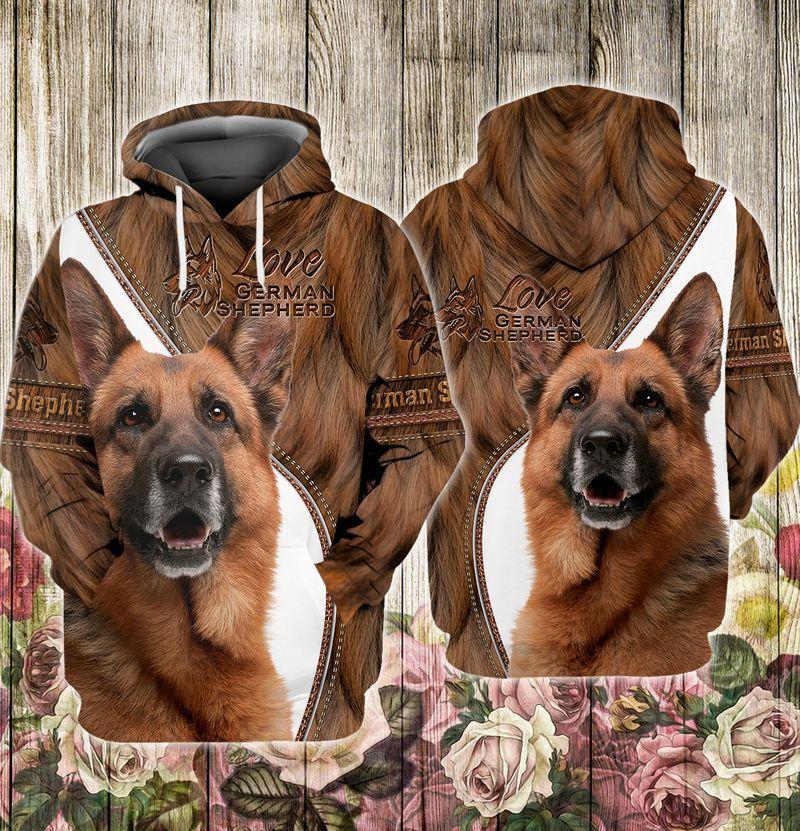 German Shepherd All Over Printed For Dog Lovers Unisex Hoodie