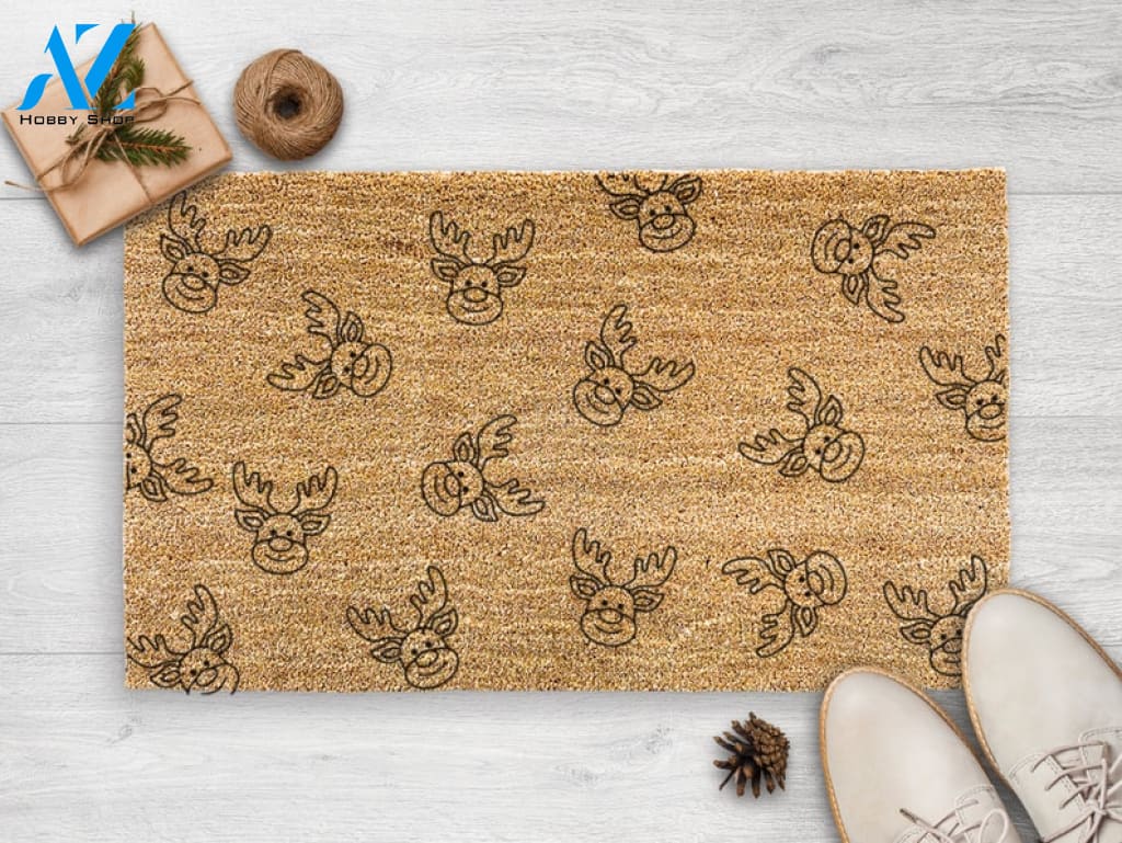 Reindeer Doormat - Christmas Doormat - Christmas Door Mat - Holiday Season - Housewarming Gift- Christmas Decor -