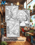 Relaxing Ghibli Interiors 30 Pages Printable Coloring Book