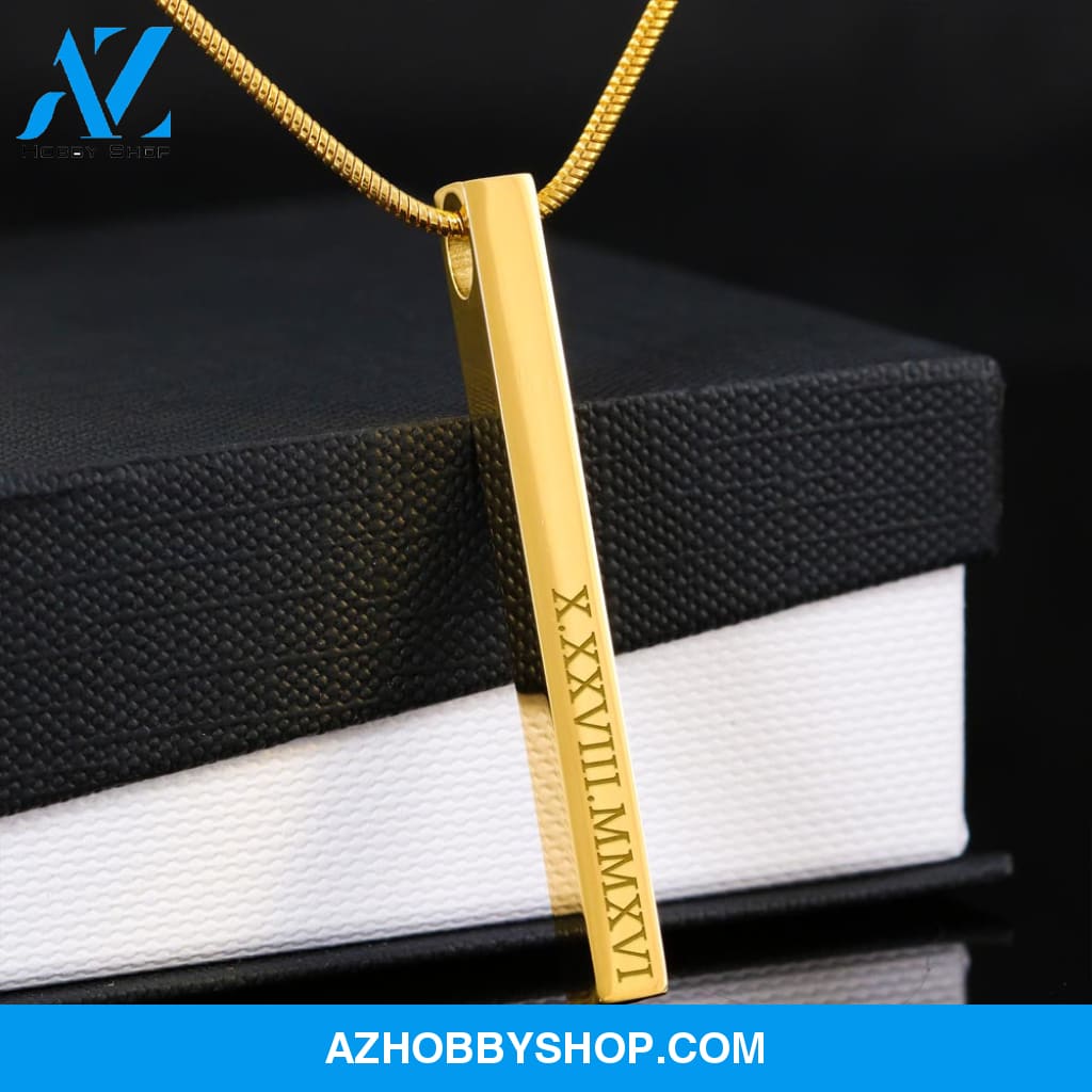 Roman Numeral Vertical - Necklace
