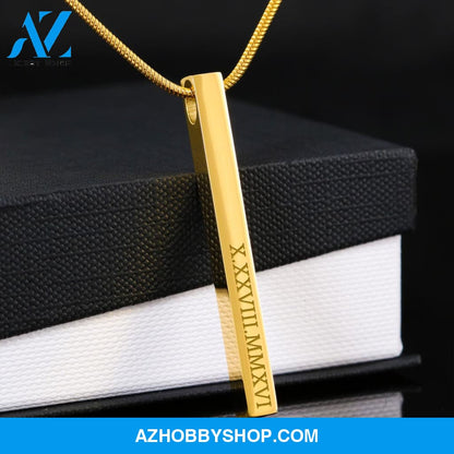 Roman Numeral Vertical - Necklace