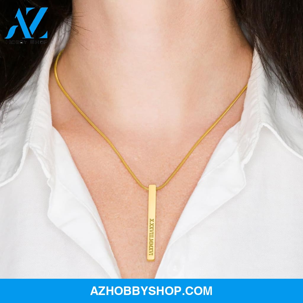 Roman Numeral Vertical - Necklace