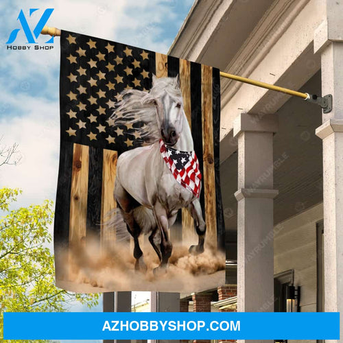 Running horse, US flag, Amazing painting - Jesus Flag